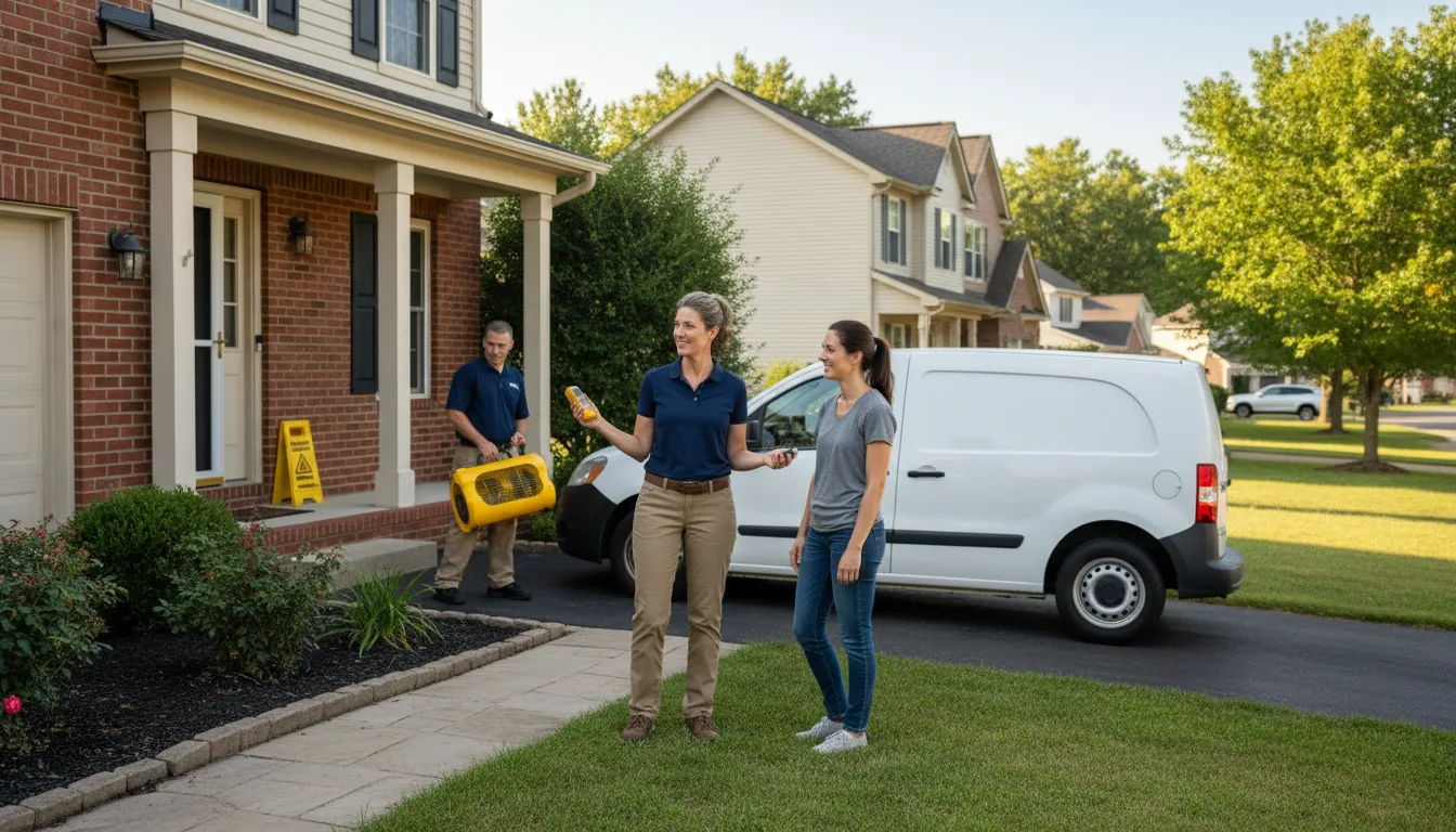 Residential water damage restoration in Walsh, IL